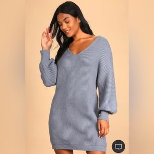 Small Lulus dusty blue sweater dress